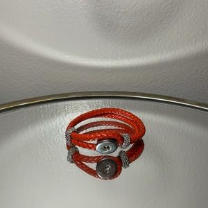 Red Rope Bracelet with Removable Charm